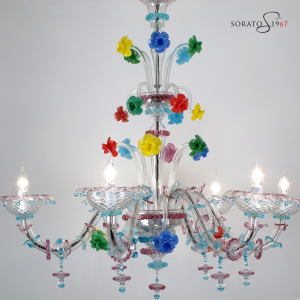 Lampadario Murano Ca Rezzonico multicolor La6 Lampadario Murano Ca Rezzonico multicolor La6