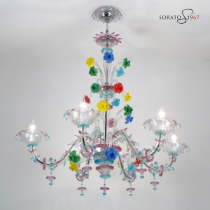 Lampadario Murano Ca Rezzonico multicolor La6 Lampadario Murano Ca Rezzonico multicolor La6