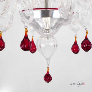 Lampadario Murano Mantegna crist rosso Lampadario Murano Mantegna crist rosso