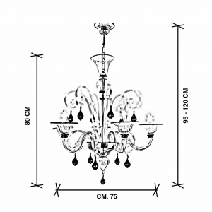 Lampadario Murano Mantegna dimensioni Lampadario Murano Mantegna dimensioni