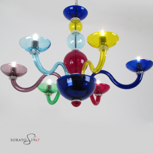 Matisse lampadario Murano moderno 6 luci Matisse lampadario Murano moderno 6 luci