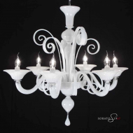 Lampadario Murano Klimt 5 e 6 luci bianco