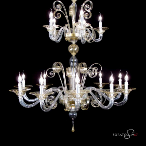Klimt lampadario murano pastorale crist. oro Klimt lampadario murano pastorale crist. oro