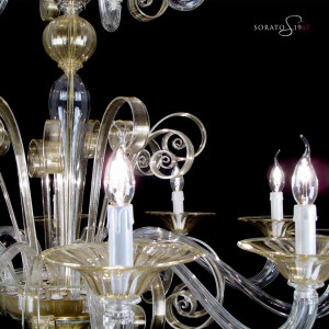 Klimt lampadario murano pastorale crist. oro Klimt lampadario murano pastorale crist. oro