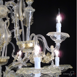 Lampadario Murano Ca' Rezzonico cristallo oro 6+3 luci Lampadario Murano Ca' Rezzonico cristallo oro 6+3 luci
