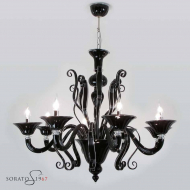 Lampadari vetro Murano Tiziano nero 8 luci
