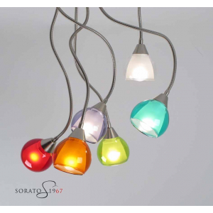 Vento PL6 plafoniera bracci orientabili vetri colorati Vento PL6 plafoniera bracci orientabili vetri colorati