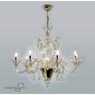 Lampadari vetro Murano Tiziano oro 8 luci