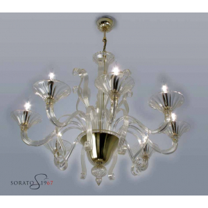 Lampadari vetro Murano Tiziano oro 8 luci Lampadari vetro Murano Tiziano oro 8 luci