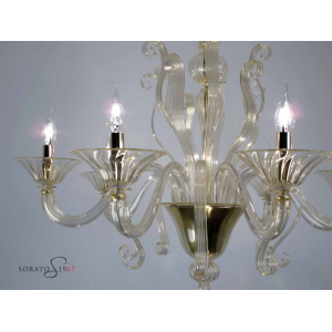 Lampadari vetro Murano Tiziano oro 8 luci Lampadari vetro Murano Tiziano oro 8 luci