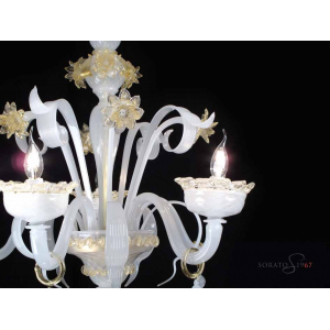 Lampadari vetro Murano Angelico seta oro 5 luci Lampadari vetro Murano Angelico seta oro 5 luci