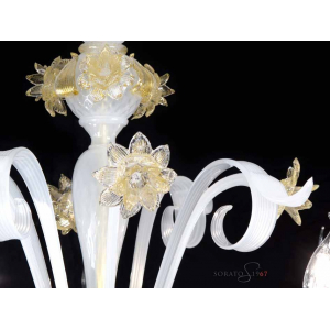 Lampadari vetro Murano Angelico seta oro 5 luci Lampadari vetro Murano Angelico seta oro 5 luci
