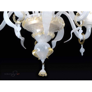 Lampadari vetro Murano Angelico seta oro 5 luci Lampadari vetro Murano Angelico seta oro 5 luci