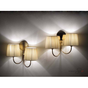 Nantes Applique 2 luci con paralumi plissettati