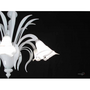 Bellini bianco lampadario Murano 5 luci Bellini bianco lampadario Murano 5 luci