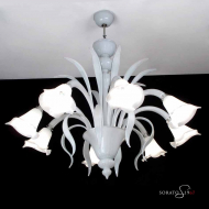 Bellini bianco lampadario Murano 8 luci Bellini bianco lampadario Murano 8 luci