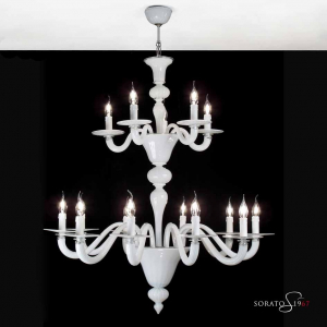 Van EycK lampadario vetro Murano bianco Van EycK lampadario vetro Murano bianco
