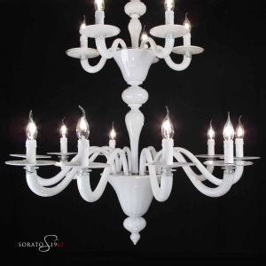 Van EycK lampadario vetro Murano bianco Van EycK lampadario vetro Murano bianco
