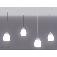 Primula sospensione vetro bianco cavo colorato