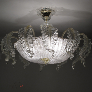 Loredan fogliata 70 plafoniera vetro Murano Loredan fogliata 70 plafoniera vetro Murano