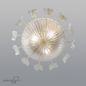 Loredan fogliata 70 plafoniera vetro Murano Loredan fogliata 70 plafoniera vetro Murano