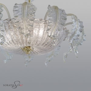 Loredan fogliata 70 plafoniera vetro Murano Loredan fogliata 70 plafoniera vetro Murano