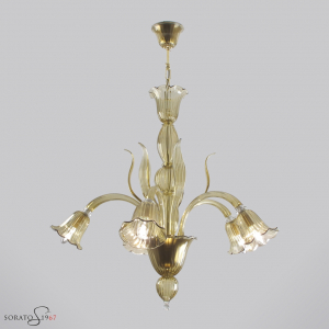 Canaletto lampadario Murano pagliesco 5 luci Canaletto lampadario Murano pagliesco 5 luci