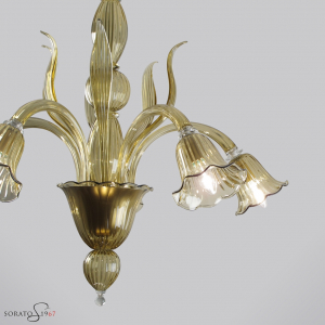 Canaletto lampadario Murano pagliesco 5 luci Canaletto lampadario Murano pagliesco 5 luci