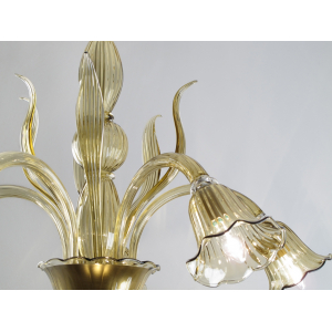 Canaletto lampadario Murano pagliesco 5 luci Canaletto lampadario Murano pagliesco 5 luci