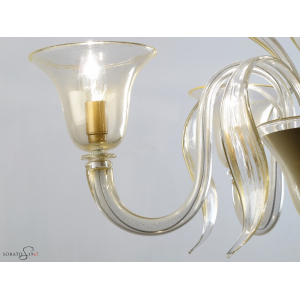 Ingres lampadario vetro Murano 5 luci oro Ingres lampadario vetro Murano 5 luci oro