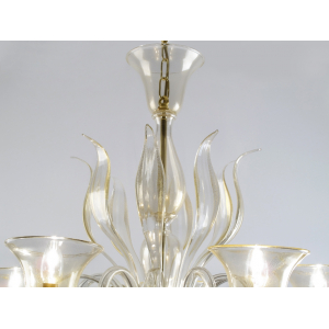 Ingres lampadario vetro Murano 5 luci oro Ingres lampadario vetro Murano 5 luci oro