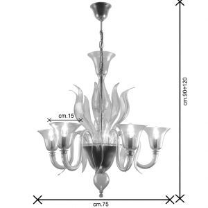 Ingres lampadario Murano 5 luci dimensioni Ingres lampadario Murano 5 luci dimensioni