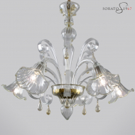 Bronzino lampadario vetro Murano cristallo oro