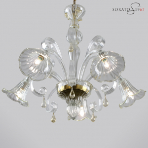 Bronzino lampadario vetro Murano cristallo oro Bronzino lampadario vetro Murano cristallo oro