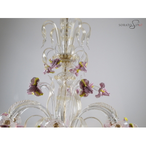 Monet lampadario vetro Murano particolare cimiero Monet lampadario vetro Murano particolare cimiero