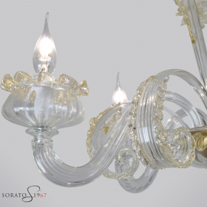 Masaccio lampadario vetro Murano cristallo oro 5 luci Masaccio lampadario vetro Murano cristallo oro 5 luci