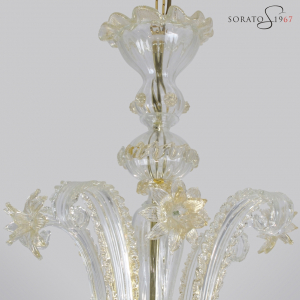Masaccio lampadario vetro Murano cristallo oro 5 luci Masaccio lampadario vetro Murano cristallo oro 5 luci