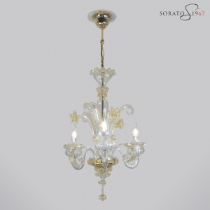Masaccio lampadario vetro Murano cristallo oro 5 luci Masaccio lampadario vetro Murano cristallo oro 5 luci