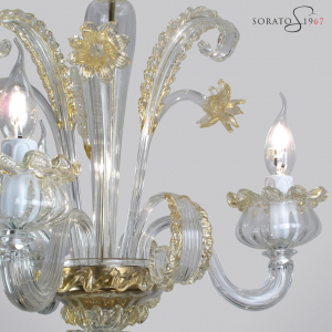 Masaccio lampadario vetro Murano cristallo oro 5 luci Masaccio lampadario vetro Murano cristallo oro 5 luci
