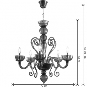 Rubens lampadario vetro Murano 5 luci dimensioni Rubens lampadario vetro Murano 5 luci dimensioni