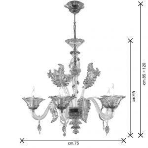 Tiepolo lampadario Murano 5 luci dimensioni Tiepolo lampadario Murano 5 luci dimensioni