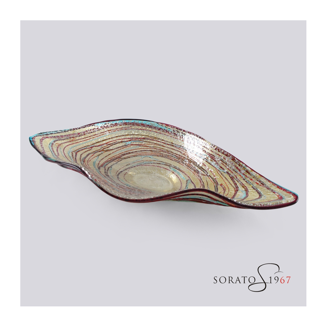 Centrotavola Murano "barchetta" multicolor argento Centrotavola Murano "barchetta" multicolor argento