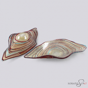 Centrotavola Murano "barchetta" multicolor argento Centrotavola Murano "barchetta" multicolor argento