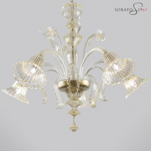 Raffaello lampadario Murano oro 5 luci Raffaello lampadario Murano oro 5 luci