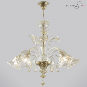 Raffaello lampadario Murano oro 5 luci Raffaello lampadario Murano oro 5 luci