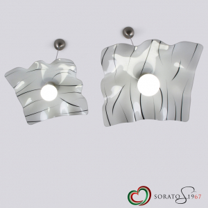 Graffi sospensione cucina vetro curvo e metallo Graffi sospensione cucina vetro curvo e metallo