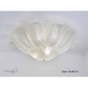 Morosini plafoniera foglie vetro Murano diam. 85 cm. Morosini plafoniera foglie vetro Murano diam. 85 cm.